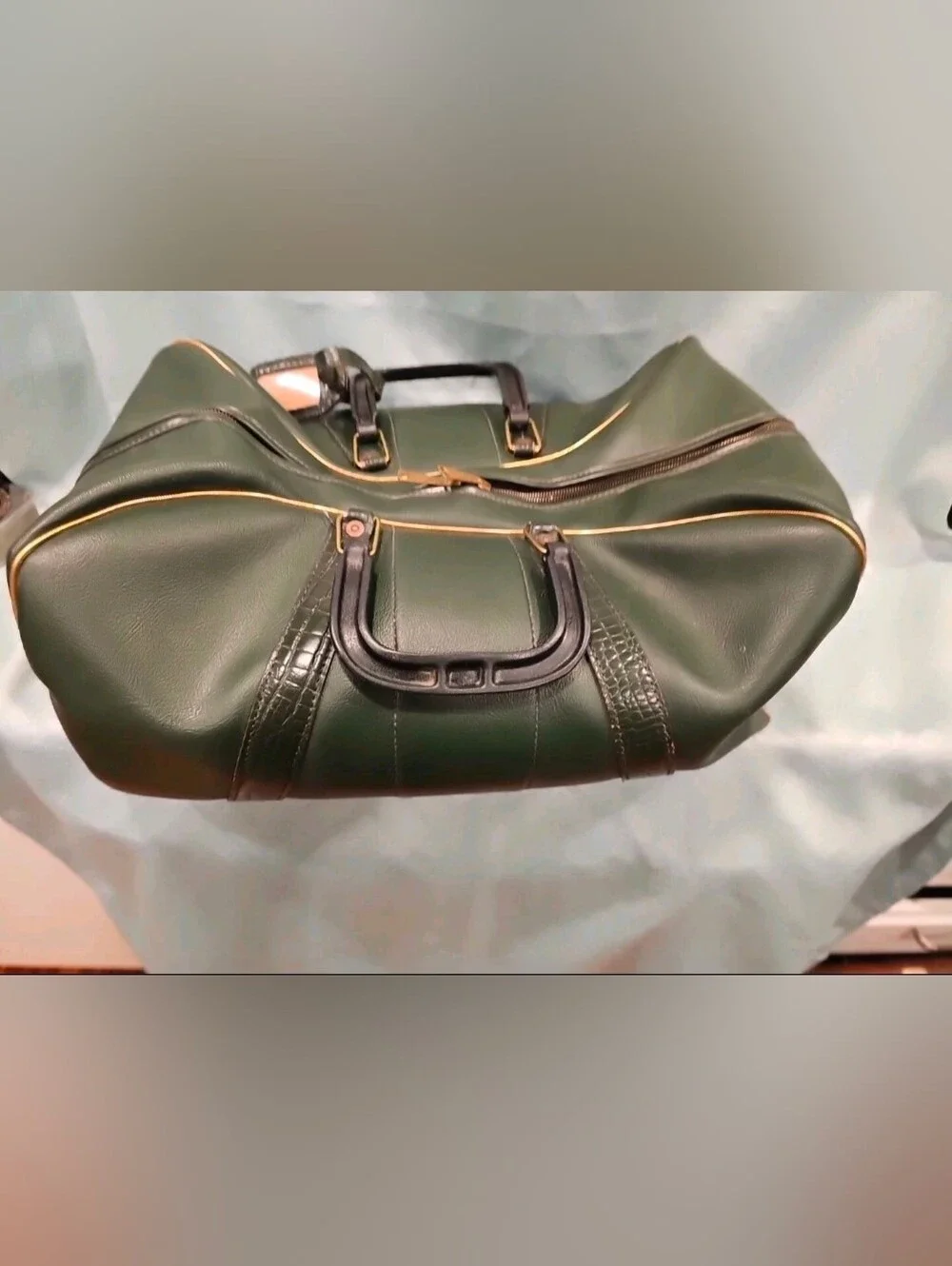 Spalding Dark Green Duffel Bag with Black Handle
